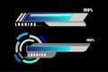 modern tech blue loading bar isolated on black Royalty Free Stock Photo