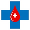 Blood donation logo illustration. Drop with a medical cross Royalty Free Stock Photo