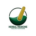 illustration of herbal madicine design logo vector. Royalty Free Stock Photo