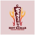 illustration of kebab design logo vector