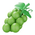 Grapes green 3d rendering isometric icon.