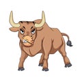 angry bull with a white background , vector Royalty Free Stock Photo