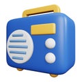 Radio 3D rendering isometric icon. Royalty Free Stock Photo