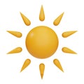 Sun 3d rendering isometric icons. Royalty Free Stock Photo