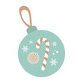 Christmas ball vector isolated background. Lollipop, snowflakes, ball