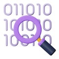 Binary code 3d rendering isometric icon. Royalty Free Stock Photo