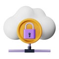 Cloud security 3d rendering isometric icon. Royalty Free Stock Photo