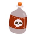 Bottle of poison vector isolated on white background. A bottle of poison is closed with a cork Royalty Free Stock Photo