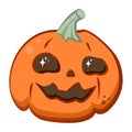 Halloween pumpkin. Happy Halloween pumpkin face isolated on white background. invitation, harvest