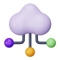 Cloud technology 3d rendering isometric icon. Royalty Free Stock Photo