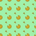 Pizza, seamless pattern, vector. Royalty Free Stock Photo