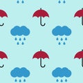 Umbrellas, vector seamless pattern.