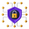 Encrypted 3d rendering isometric icon.