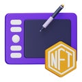 Nft art marketing 3d rendering isometric icon. Royalty Free Stock Photo