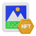 Nft art 3d rendering isometric icon. Royalty Free Stock Photo