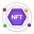 Nft network 3d rendering isometric icon. Royalty Free Stock Photo