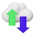 Cloud connection 3d rendering isometric icon. Royalty Free Stock Photo