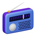 Radio 3d rendering isometric icon. Royalty Free Stock Photo