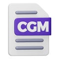 Cgm file format 3d rendering isometric icon.