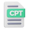 Cpt file format 3d rendering isometric icon. Royalty Free Stock Photo