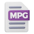 Mpg file format 3d rendering isometric icon. Royalty Free Stock Photo