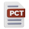Pct file format 3d rendering isometric icon. Royalty Free Stock Photo