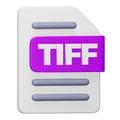 Tiff file format 3d rendering isometric icon. Royalty Free Stock Photo