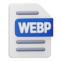 WebP file format 3d rendering isometric icon.