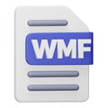 Wmf file format 3d rendering isometric icon.