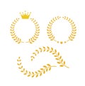 Laurel wreath for the winner. Prize in sport for winning in competition on white background