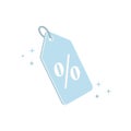 Shopping Tags Icon. Special Offer Sign. Blue Vector Illustration