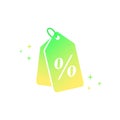 Shopping Tags Icon. Percent Tag Icon. Gradient Vector Illustration.