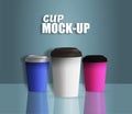 closed paper cup set Royalty Free Stock Photo