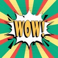 Wow comic text vector illustration Royalty Free Stock Photo
