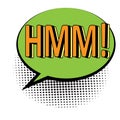 Hmm comic text vector illustration Royalty Free Stock Photo