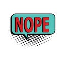 Nope comic text vector illustration Royalty Free Stock Photo