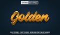 Golden Font text effect 3d editable Royalty Free Stock Photo