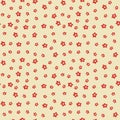 Red flower pattern on beige background seamless pattern textille or gift wrap wallpaper background Royalty Free Stock Photo