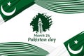March 23, Happy Pakistan Day vector illustration.