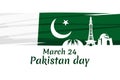 March 23, Happy Pakistan Day vector illustration.