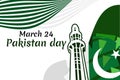 March 23, Happy Pakistan Day vector illustration.