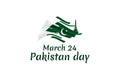 March 23, Happy Pakistan Day vector illustration.