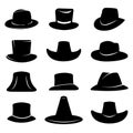 silhouette of jazz musician hat Royalty Free Stock Photo