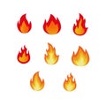 Fire flames. Fire flames vector set Royalty Free Stock Photo