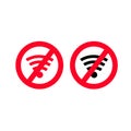 No wi-fi sign, No Wifi Area