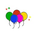 Cartoon baloon vector illustration. Cartoon in different color