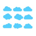 Clouds Set, Cloud symbol or icon, different clouds set Royalty Free Stock Photo