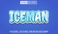 Iceman 3d editable text effect template Royalty Free Stock Photo