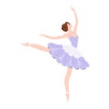 Ballerina. Graceful dancer in pointe shoes and tutu dancing ballet.