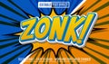 Zonk Comic 3d editable text effect template